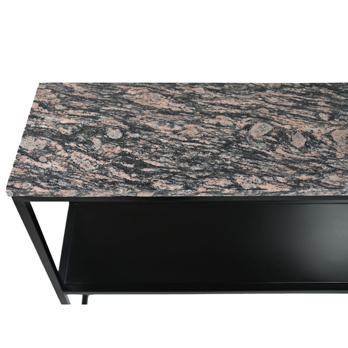 Consoletafel Marseille 120x32x85 bruin/zwart marmer/metaal