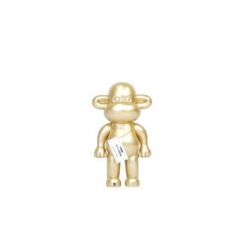 Ornament Aap 'de legende' polyresin goud 20,5x13,5x35cm