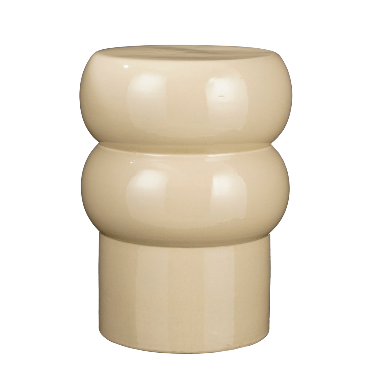 Vendi Bijzettafel H44 x Ø32 cm Keramiek Crème
