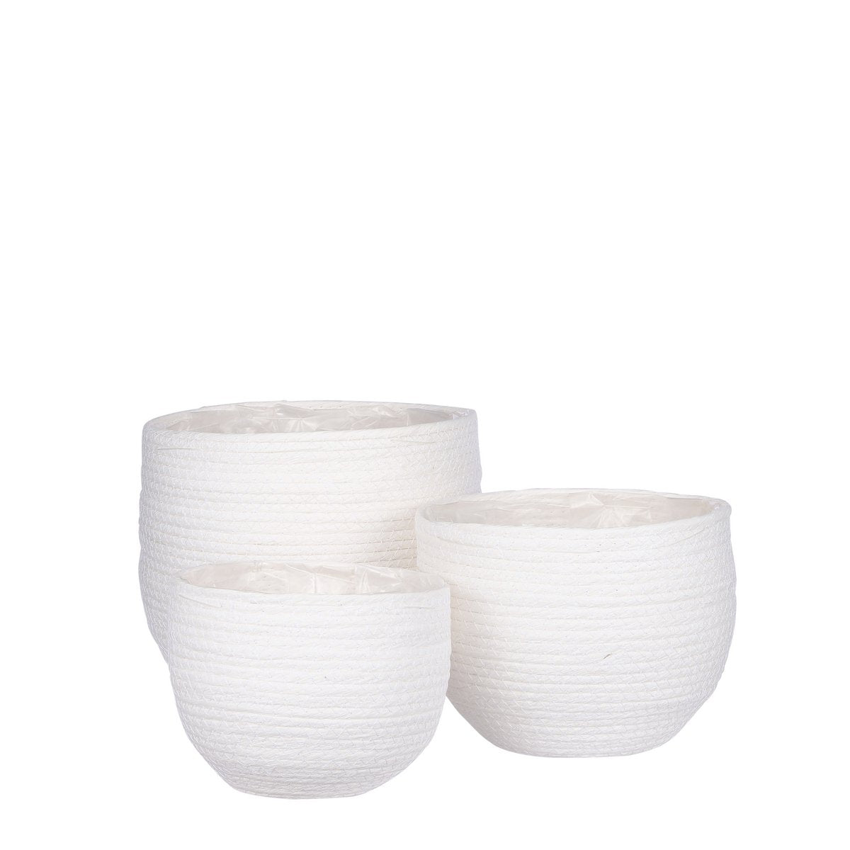Jorck Plantenmand Set van 3 H24 x Ø26 cm Off White