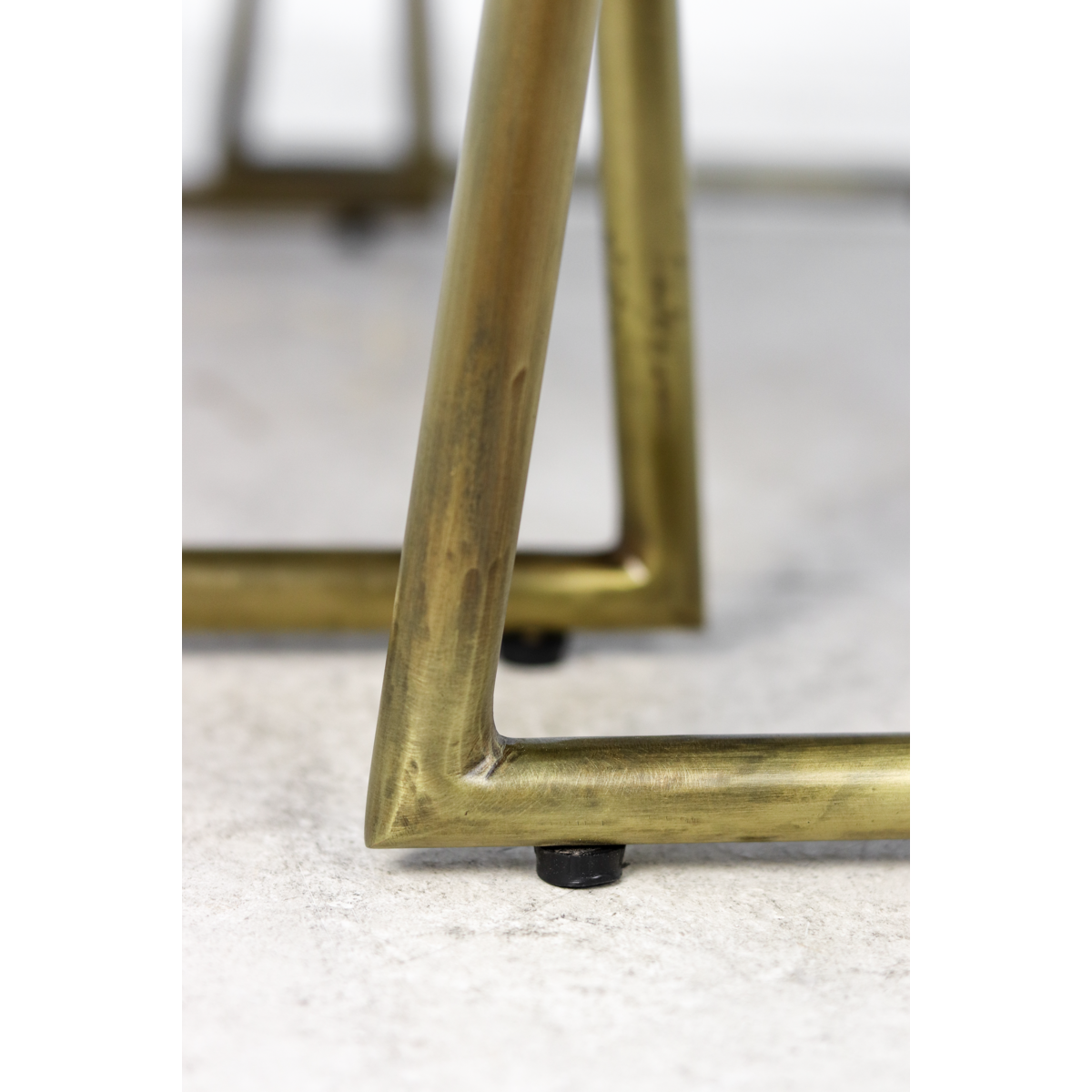 2 Delige Salon Tafelset Paulson Mangohout/Antiek Goud