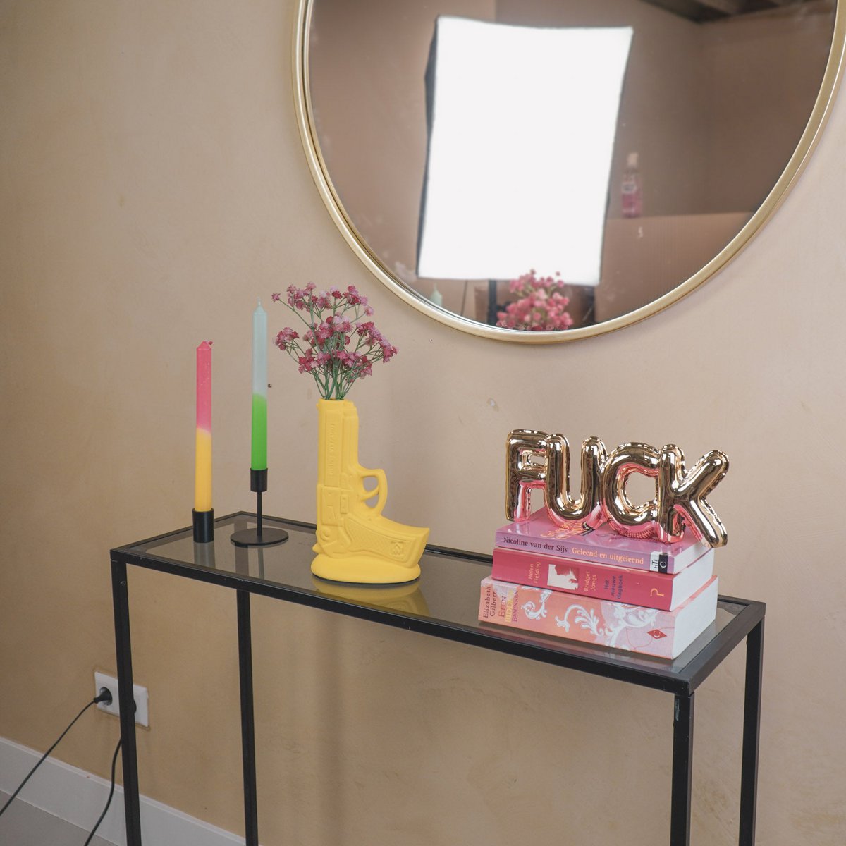 Vaas Keramiek Neon Geel 15x9x23cm