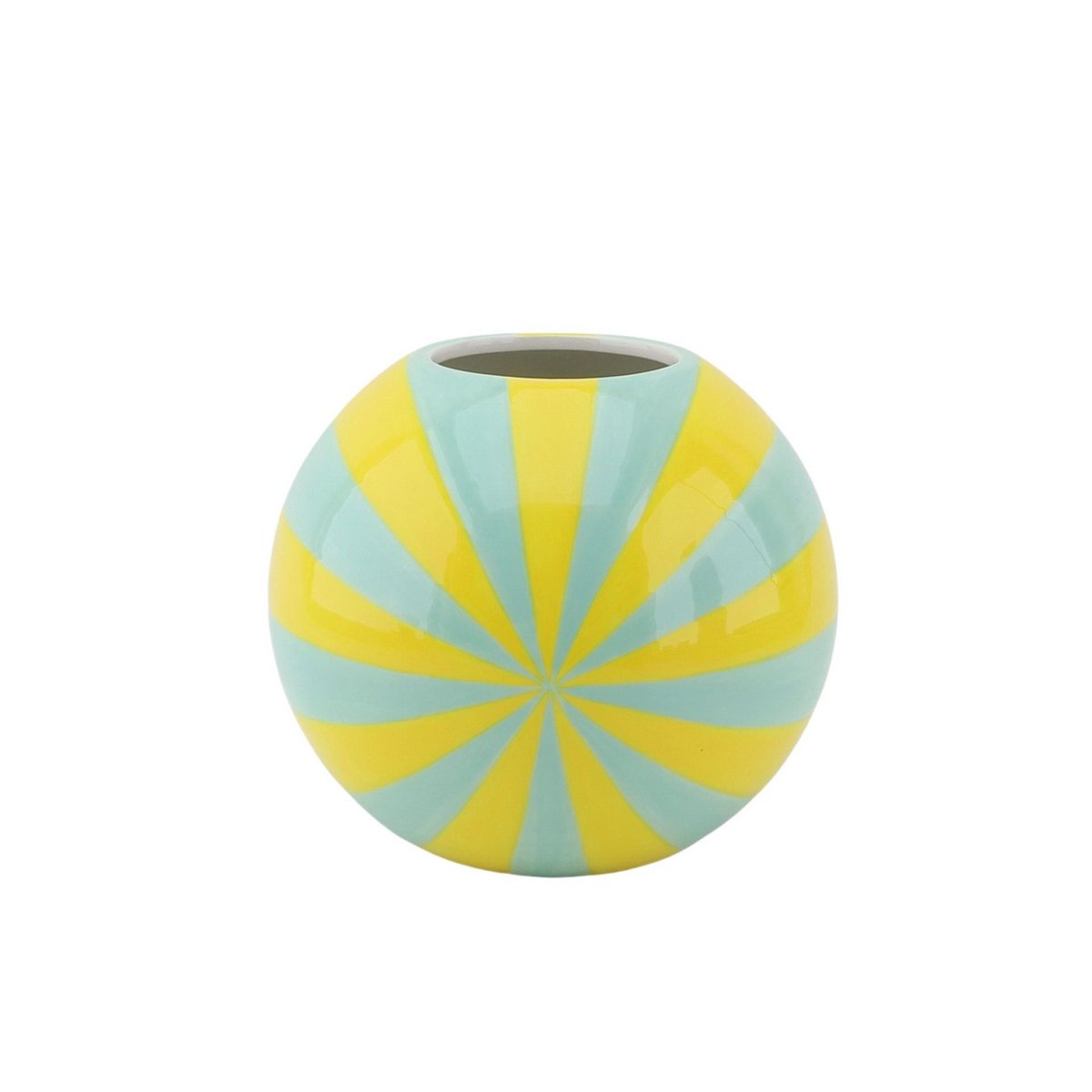 Vaas Swirl Geel/Mint 20x20x17cm