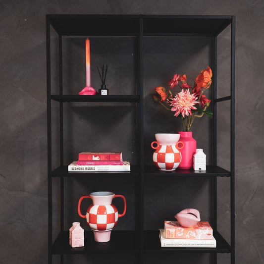 Vaas Kan Keramiek Oranje/Roze 22x14,5x22,5cm
