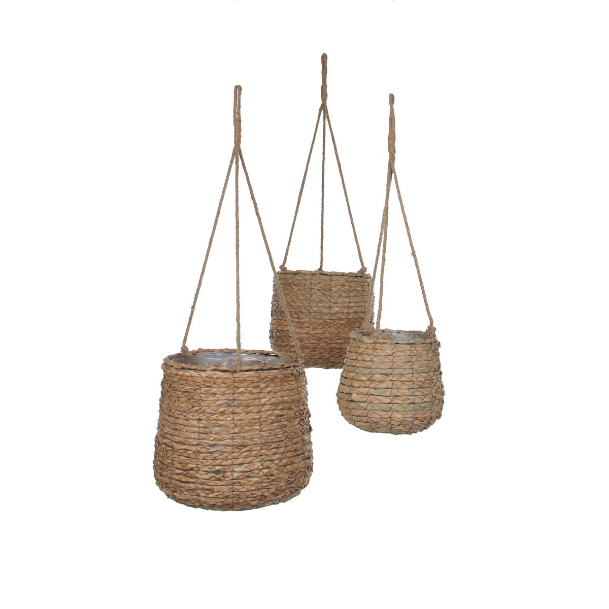 Avalon Hangpot Set van 3 H90 x Ø 30 cm Zeegras Lichtbruin