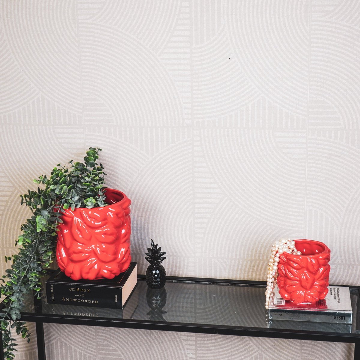 Pot Lippen Keramiek Rood 17,5x17,5x17,5cm